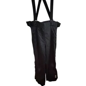 Obermeyer Womens Black Insulated Ski Bib Snow Pants Suspenders Size 12 Winter